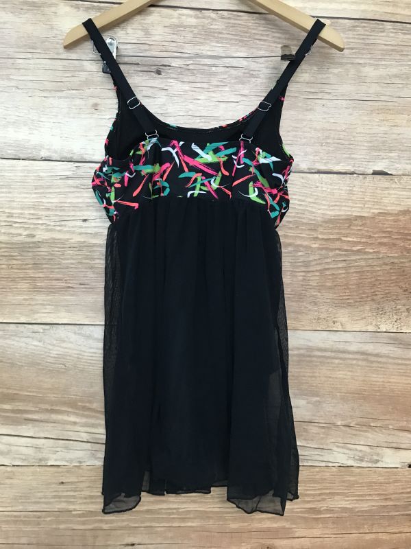 BonPrix Collection Black Swim Dress with Neon Bust