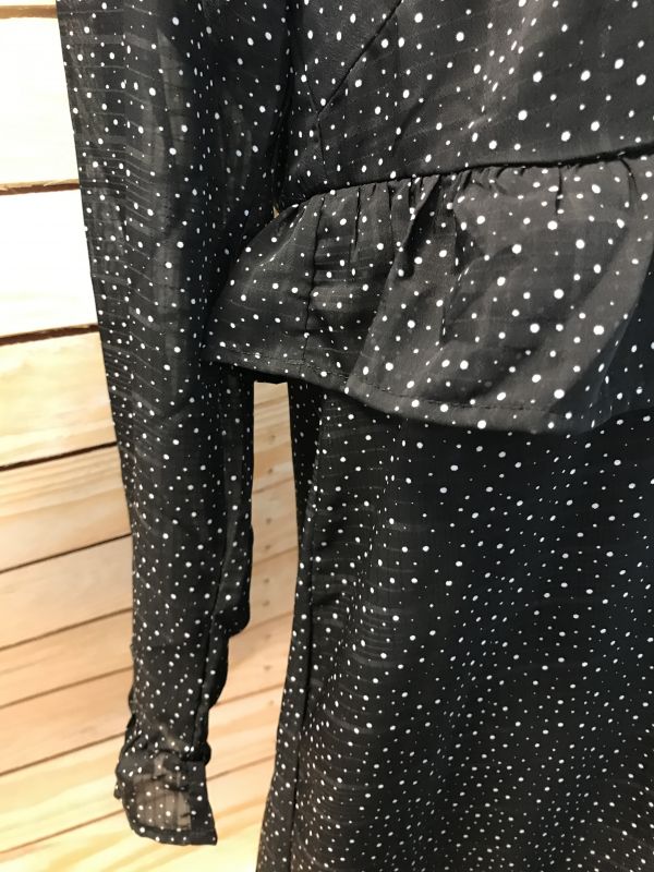 Black polka dot dress
