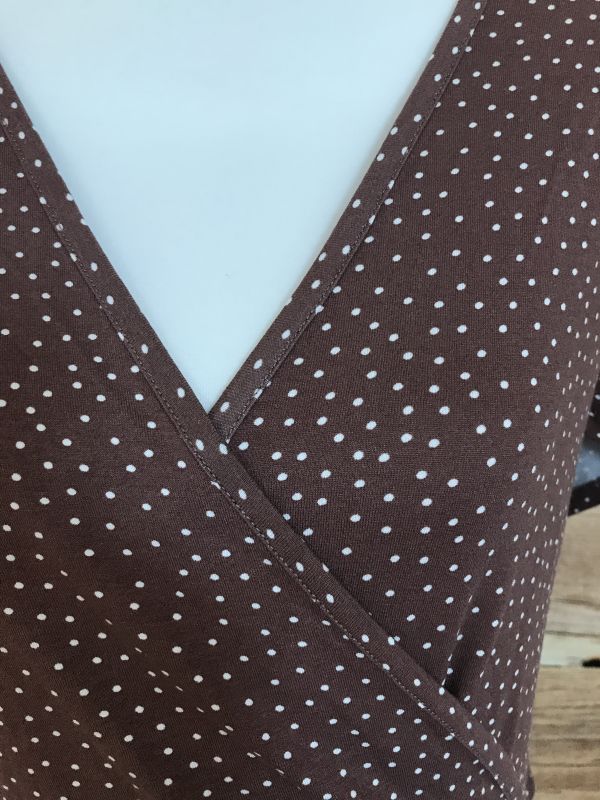 Brown and white polka dot dress
