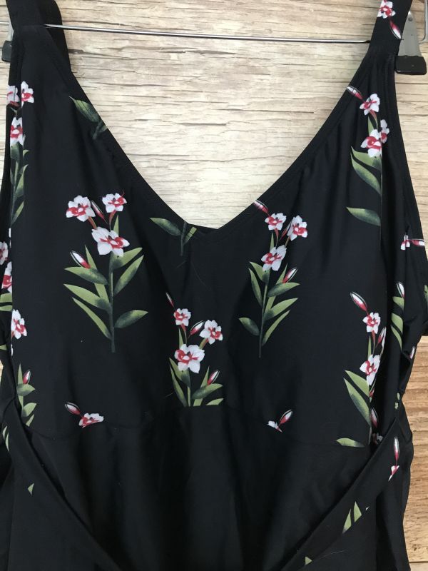 Bon Prix Black/Floral Detail Swim Dress