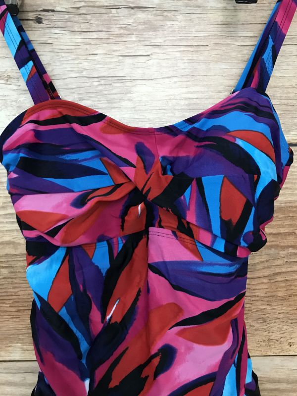 Bon Prix Black & Leaf Print Swim Dress