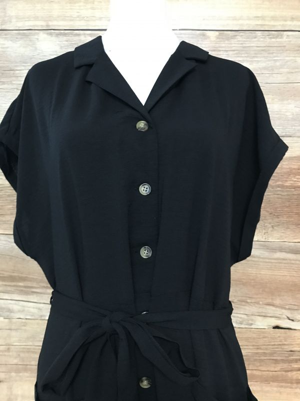 Bon Prix Black Short Sleeve Shirt Dress