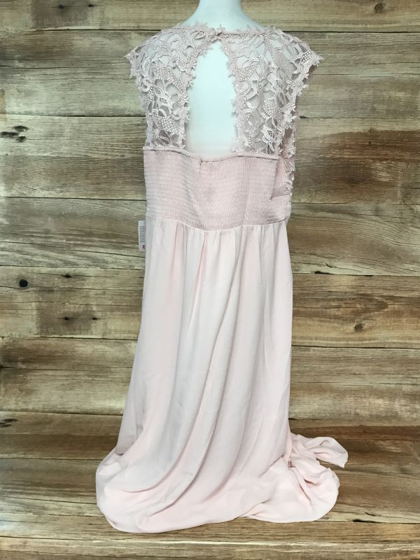 BonPrix Collection Pale Pink Maxi Dress with Lace Detail