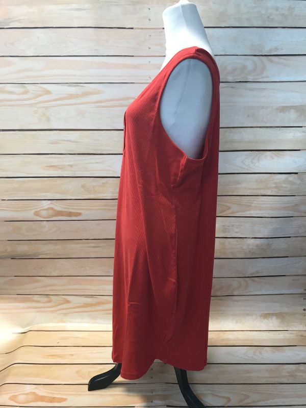 Red Jersey Sleeveless Dress