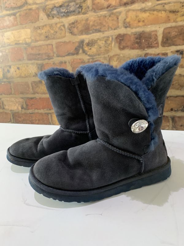 Vintage UGG Bailey Button Bling Mid-Calf Classic Ankle Boot for Women UK 6.5 EU 39