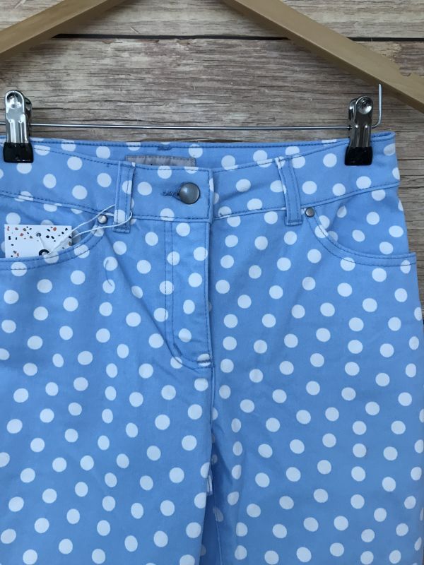 Heine Light Blue Jeans with White Polka Dots
