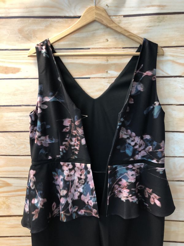 Black floral jumpsuit