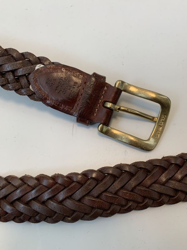 Vintage Genuine Hand Braided Brown Leather Ladies Belt Size 38