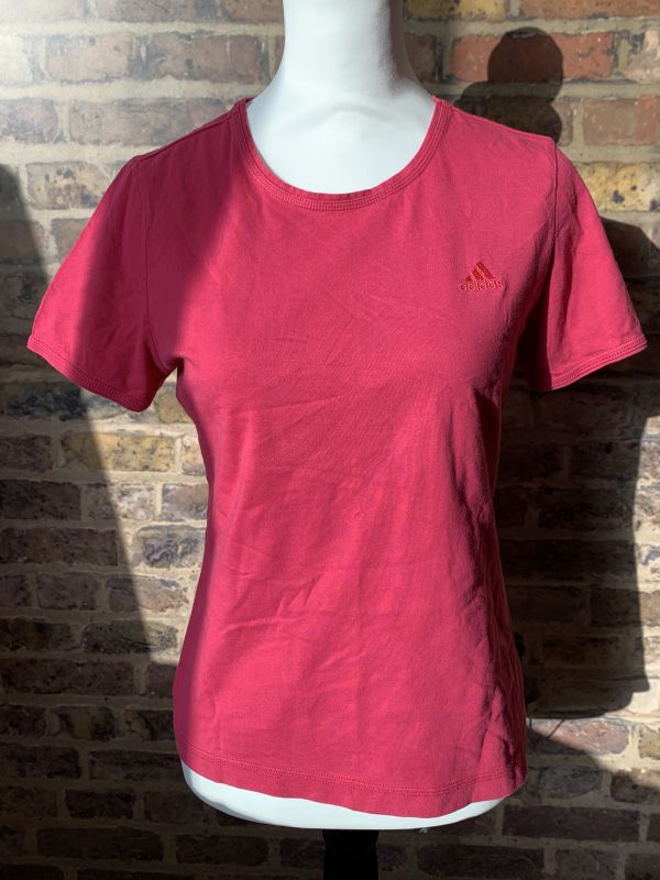 Vintage Adidas Hot Pink Tee Brand Logo Cotton T-Shirt For Women
