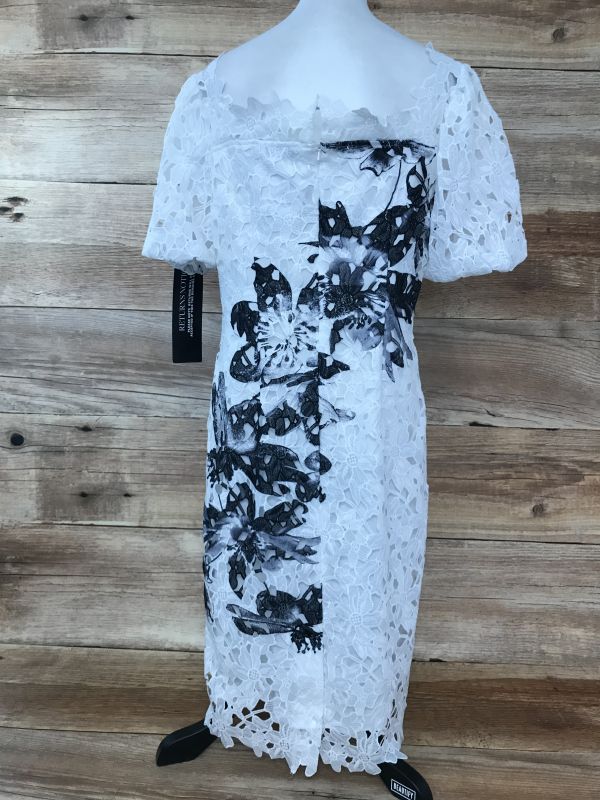 Kaleidoscope White Lace Dress with Black Print Detail