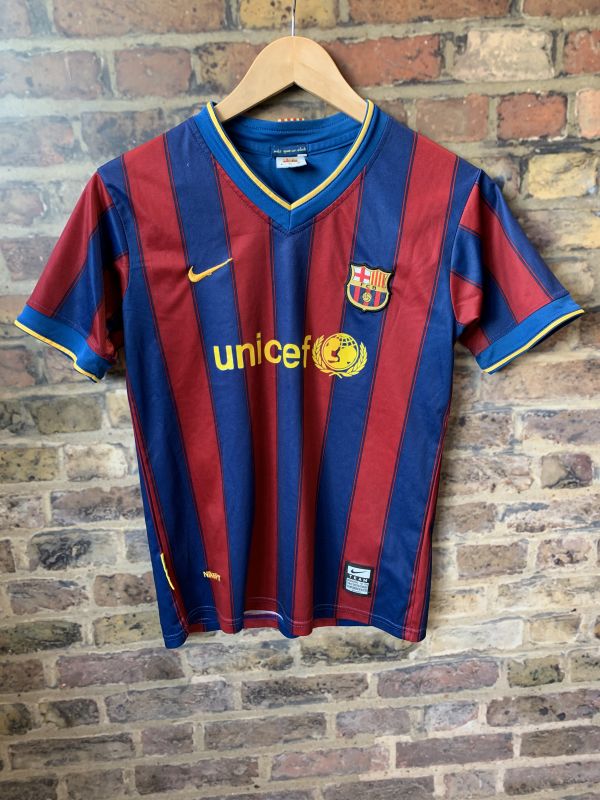 Vintage FCB UNICEF FC Barcelona Jersey Home Football Shirt Soccer Teamwear Training Wear M