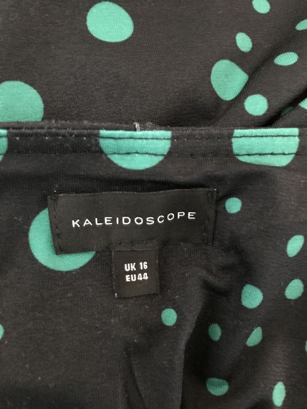 Kaleidoscope Black and Green Polka Dot Dress
