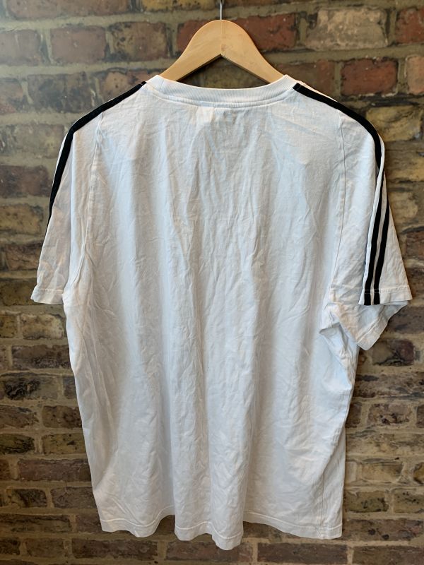 Vintage Adidas Classic White Tee Short Sleeves Cotton T-Shirt With Brand Logo 2XL