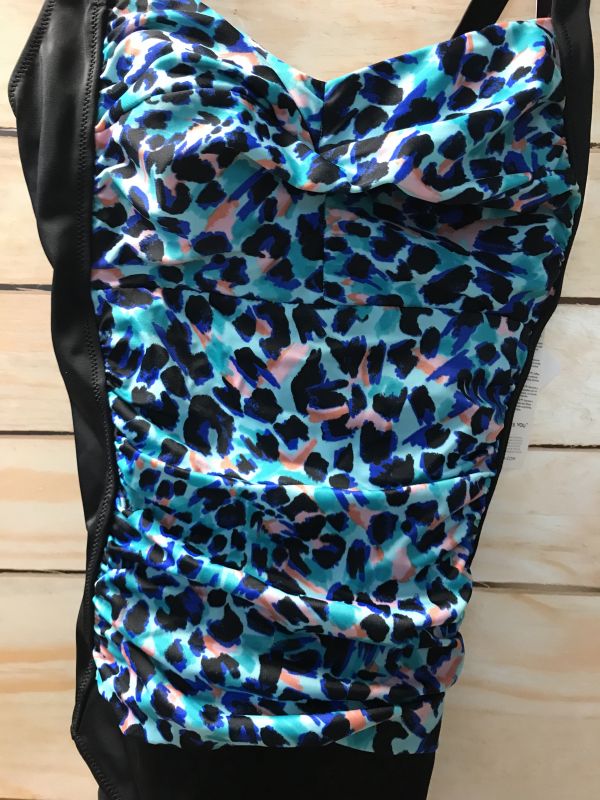 Black and turquoise swimsuit