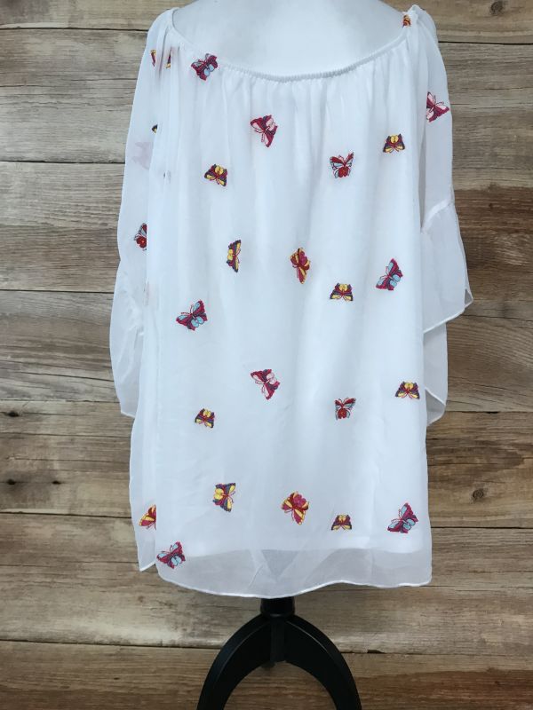 Together White & Butterflies Top