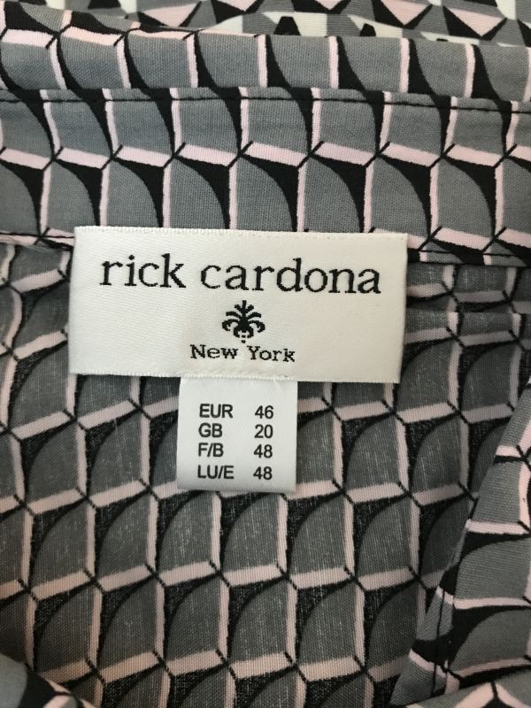 Rick Cardona Grey, Black & Pink Pattern Blouse