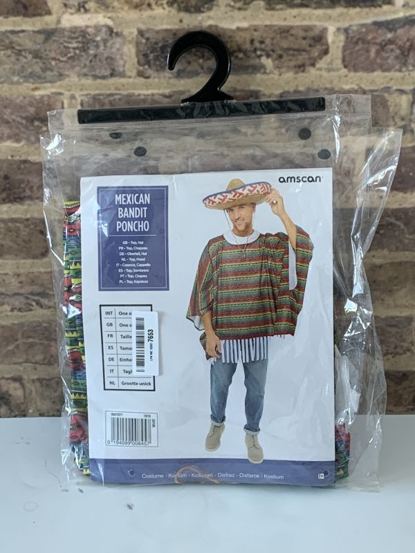 Mexican Bandit Poncho Costume For Adults