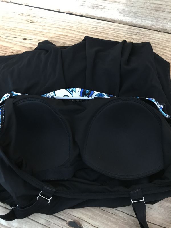 BPC Black & Blue Paisley Swimsuit