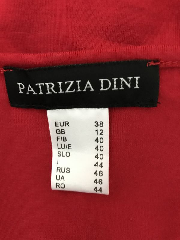 Patrizia Dini Red Handkerchief Hem Long Sleeve Top