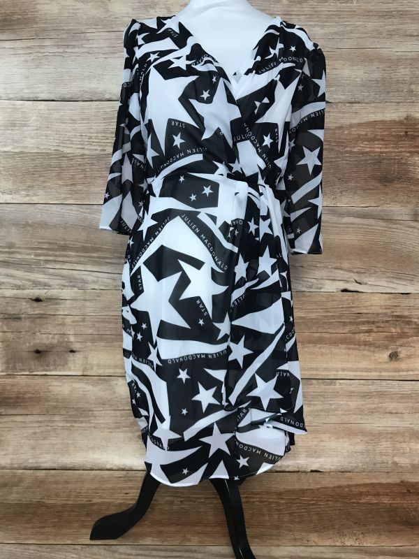 Star by Julien Macdonald Black and White Star Wrap Dress