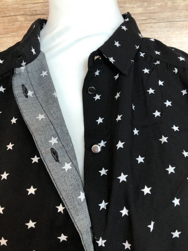 Black and white star blouse