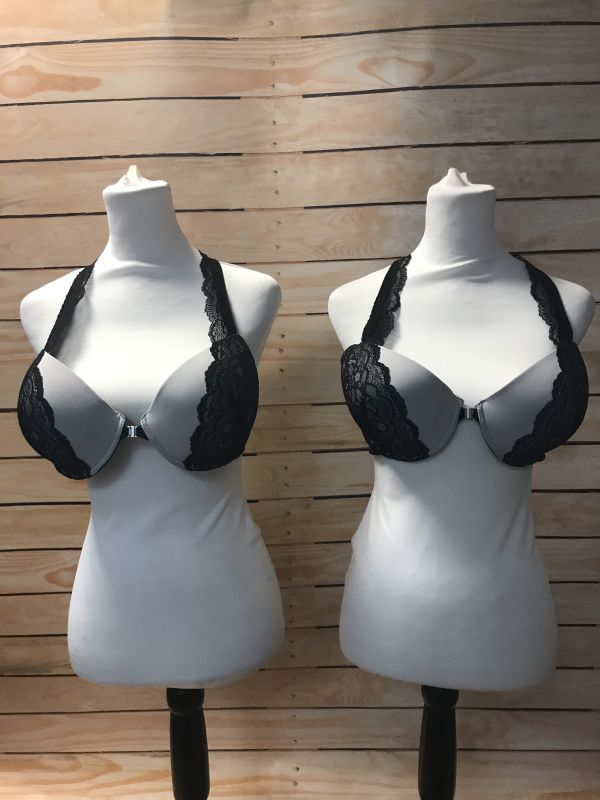 2 pack of black and white bras