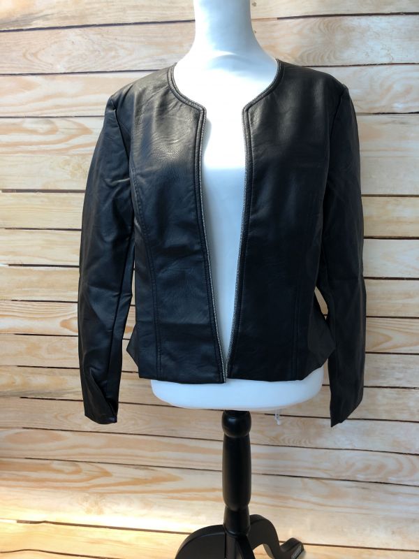 Black faux leather jacket