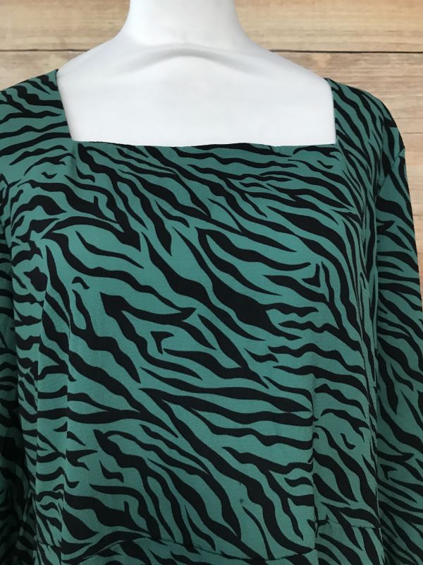 Kaleidoscope Green and Black Animal Print Dress
