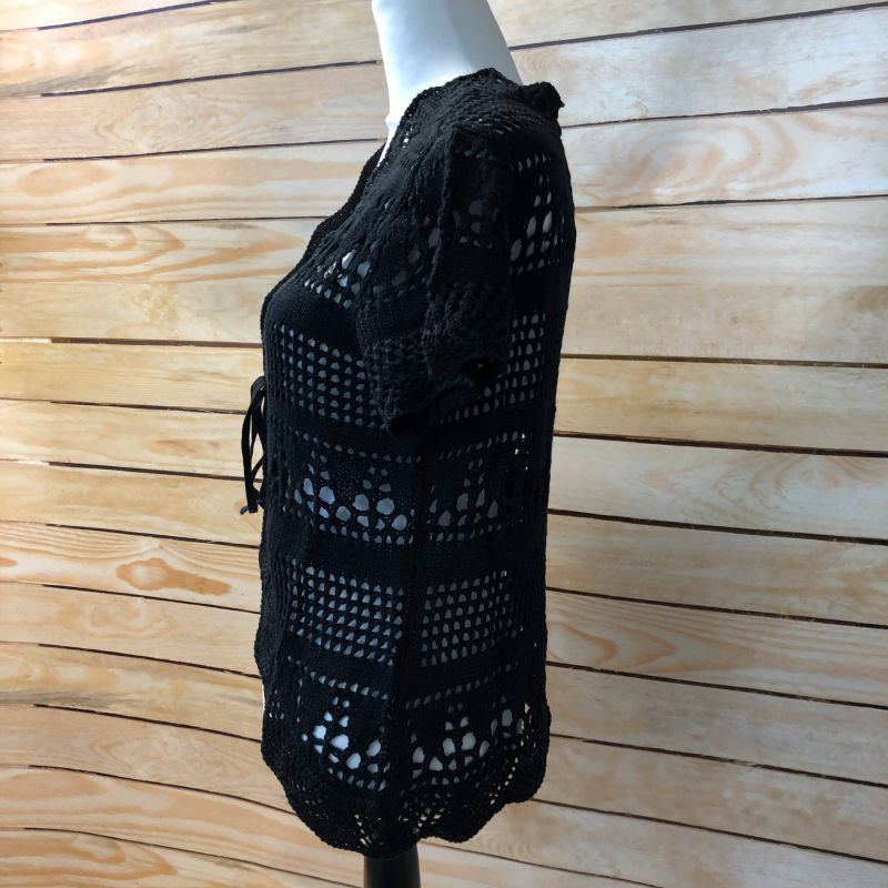 Black crochet cardigan