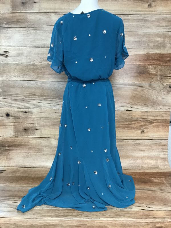 Kaleidoscope Turquoise Maxi Dress with Sequin Detail