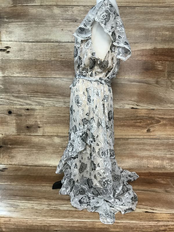 Kaleidoscope Grey and Beige Frill Dress