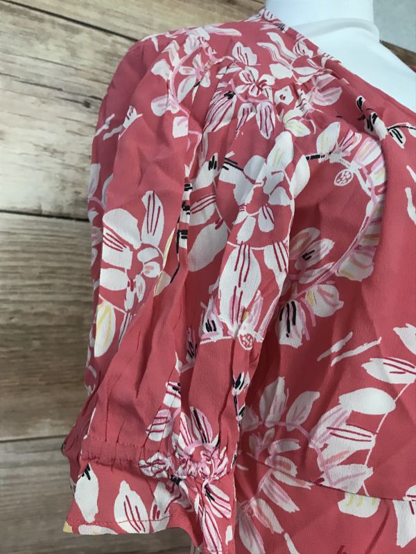 Pomodoro Red Floral Print Wrap Dress
