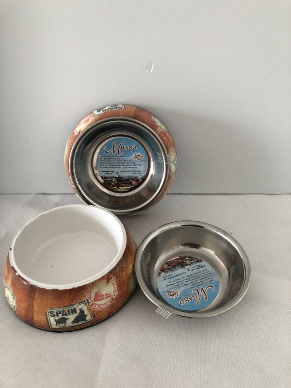 Matching Set of Two Small Feeding/Water Bowls