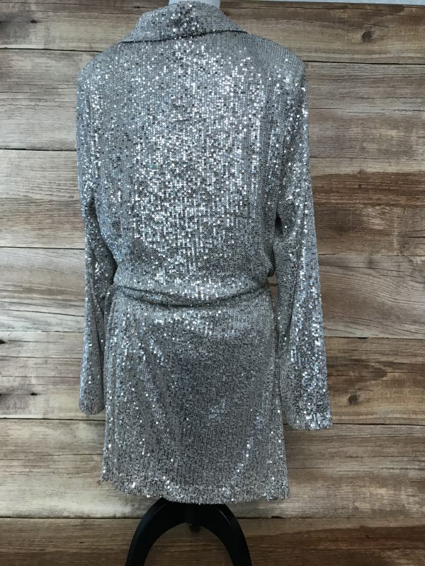 In The Style Gold Sequin Wrap Blazer Dress