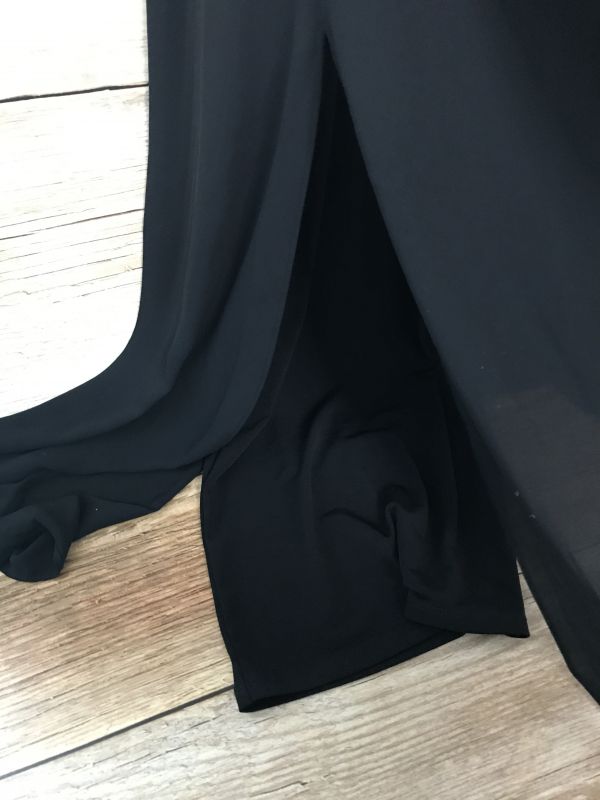 Kaleidoscope Black Jumpsuit with Chiffon Overlayer