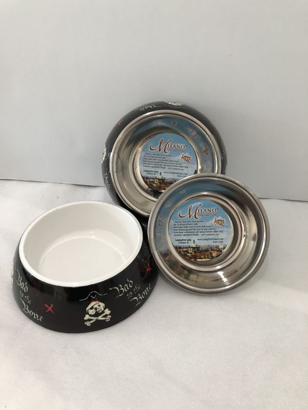 Matching Set of Two Small Feeding/Water Bowls