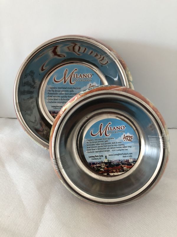 Matching Set of Two Small Feeding/Water Bowls