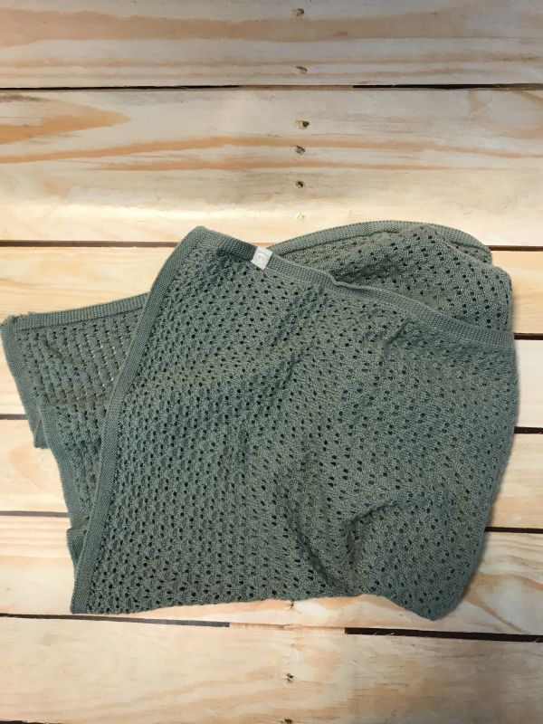 Stokke Merino Wool Green Knitted Blanket