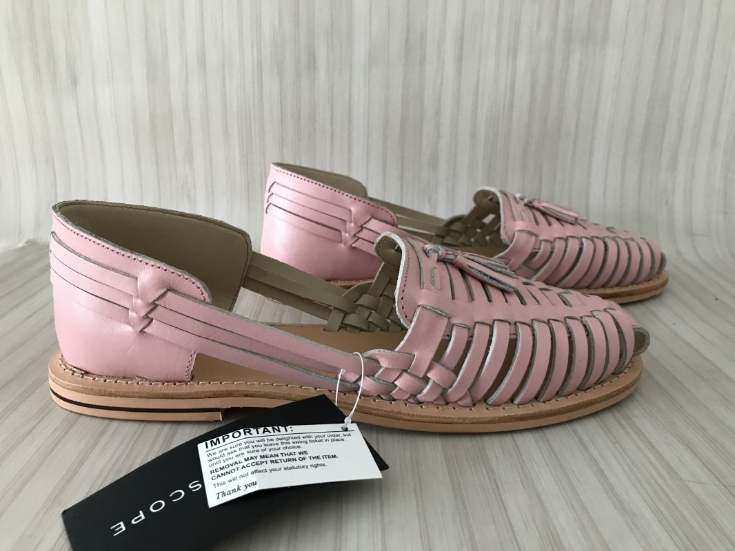 Kaleidoscope Pink Leather Hurrache Shoes