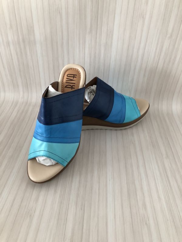 Riva Blue Santo Wedge Mule Sandals