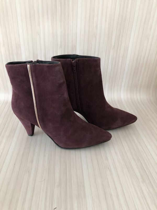 Kaleidoscope Burgundy & Rose Gold Goat Suede Ankle Boots