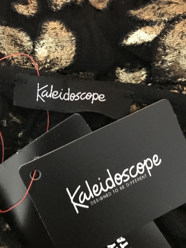 Kaleidoscope Black and Gold Jacquard Frill Dress