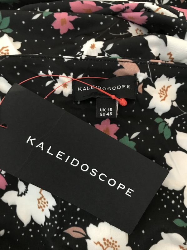 Kaleidoscope Black Tea Dress with Floral Print