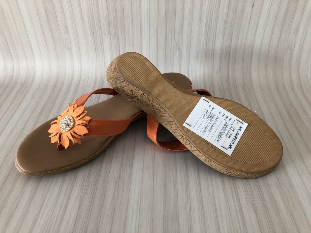 Kaleidoscope Orange Flower Toe Post Sandals