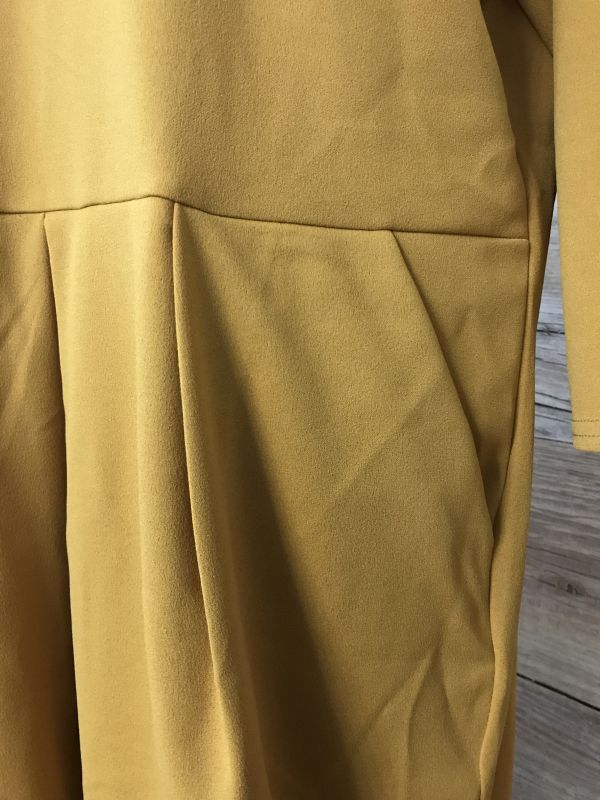 Kaleidoscope Mustard Ochre Pleat Pocket Dress