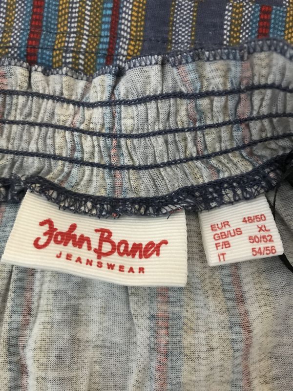 John Baner Indigo Striped Tunic Style Top