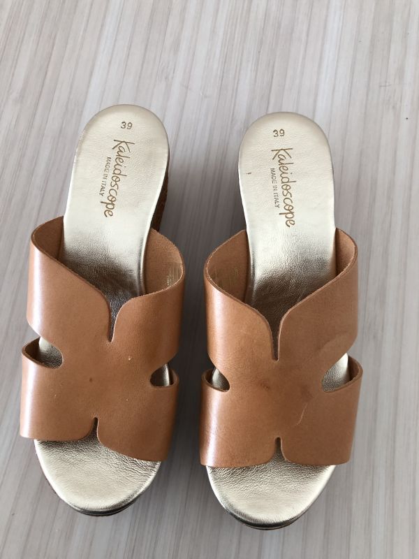 Kaleidoscope Tan Platform Cut-Out Wedge Sandals