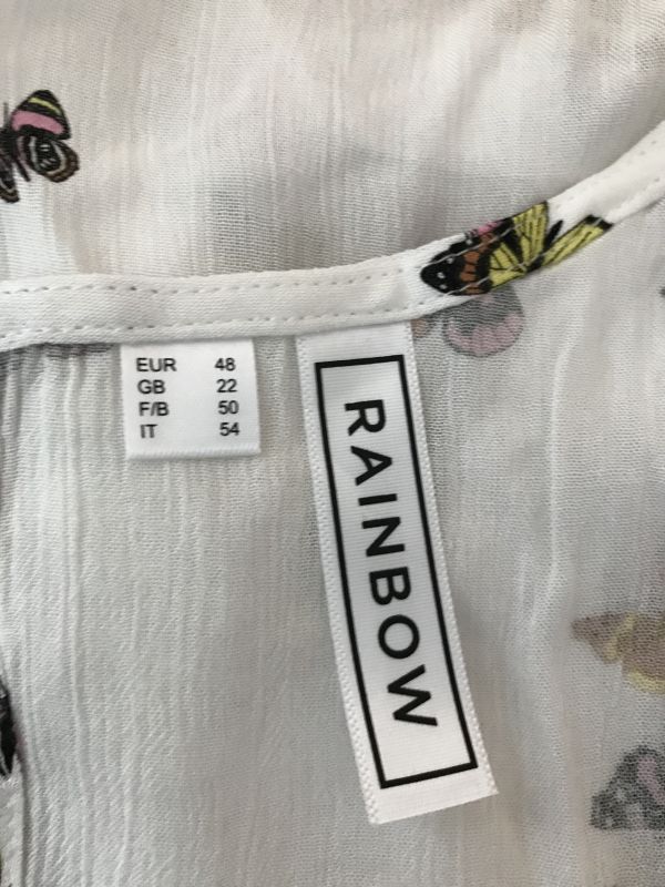 Rainbow White Sleeveless Top with Butterfly Print