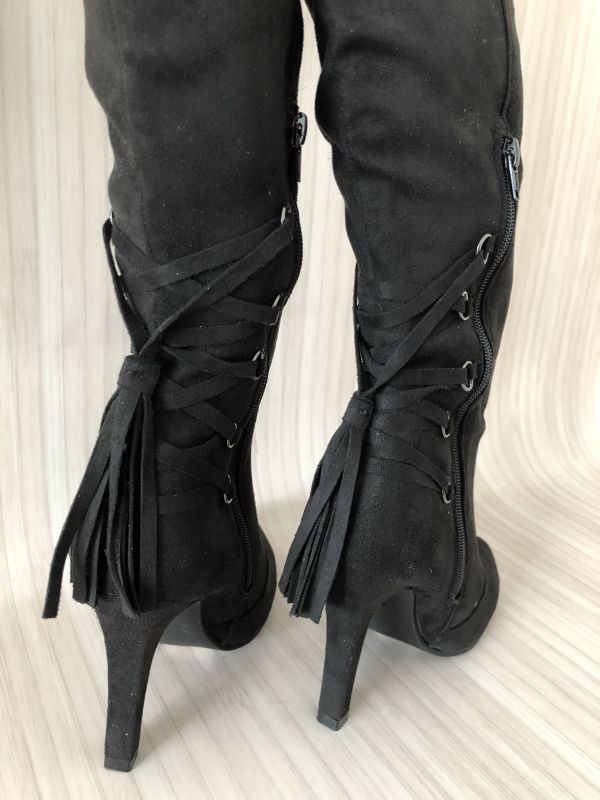 Bon Prix Stiletto Faux Suede Long Black Boots