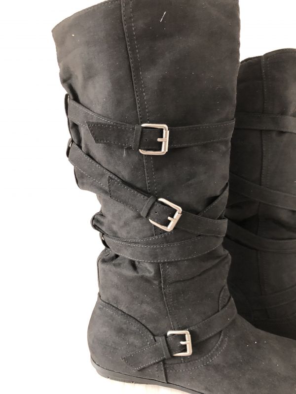 Bonprix Black Buckle Strap Boots